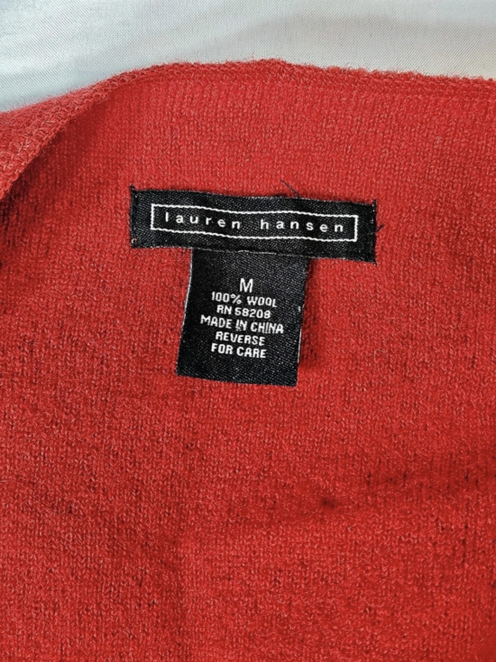 Lauren Hansen Red 100% Wool Cardigan Jacket M Cottagecorei - Picture 4 of 10
